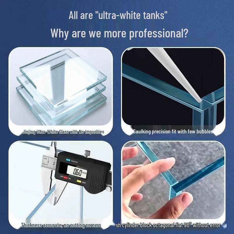 Ultra-White Glass Fish Tank - Medium & Small Rectangular Aquatic Plant | Rainforest Turtle Habitat