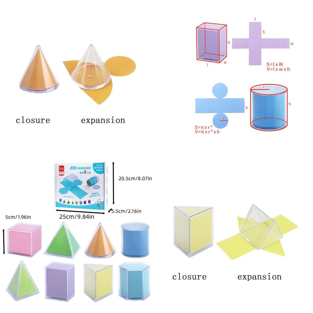 3d Geometry Math Model Kit For Middle School Cube And Rectangular Prism Unfolded Diagrams