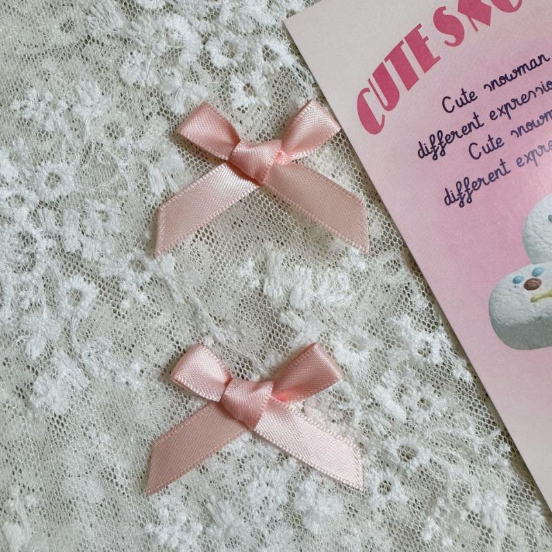 50/100 Pcs Fresh Pink Ribbon Bows Small Size Satin Ribbon Bow Flower Craft Decoration Handwork DIY Party Decoration