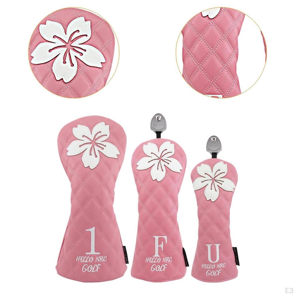 3 Pieces Golf Club Head Cover Protect Training Supplies Protective Sleeve Wood