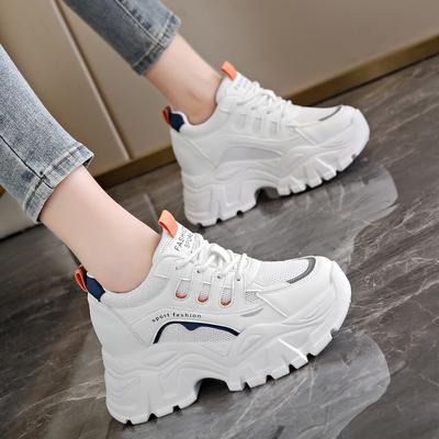 Trendy Women's Vulcanized Shoes 202 New Style Interior Height Increasing Versatile Casual Thick Soled Sports Women's Shoes