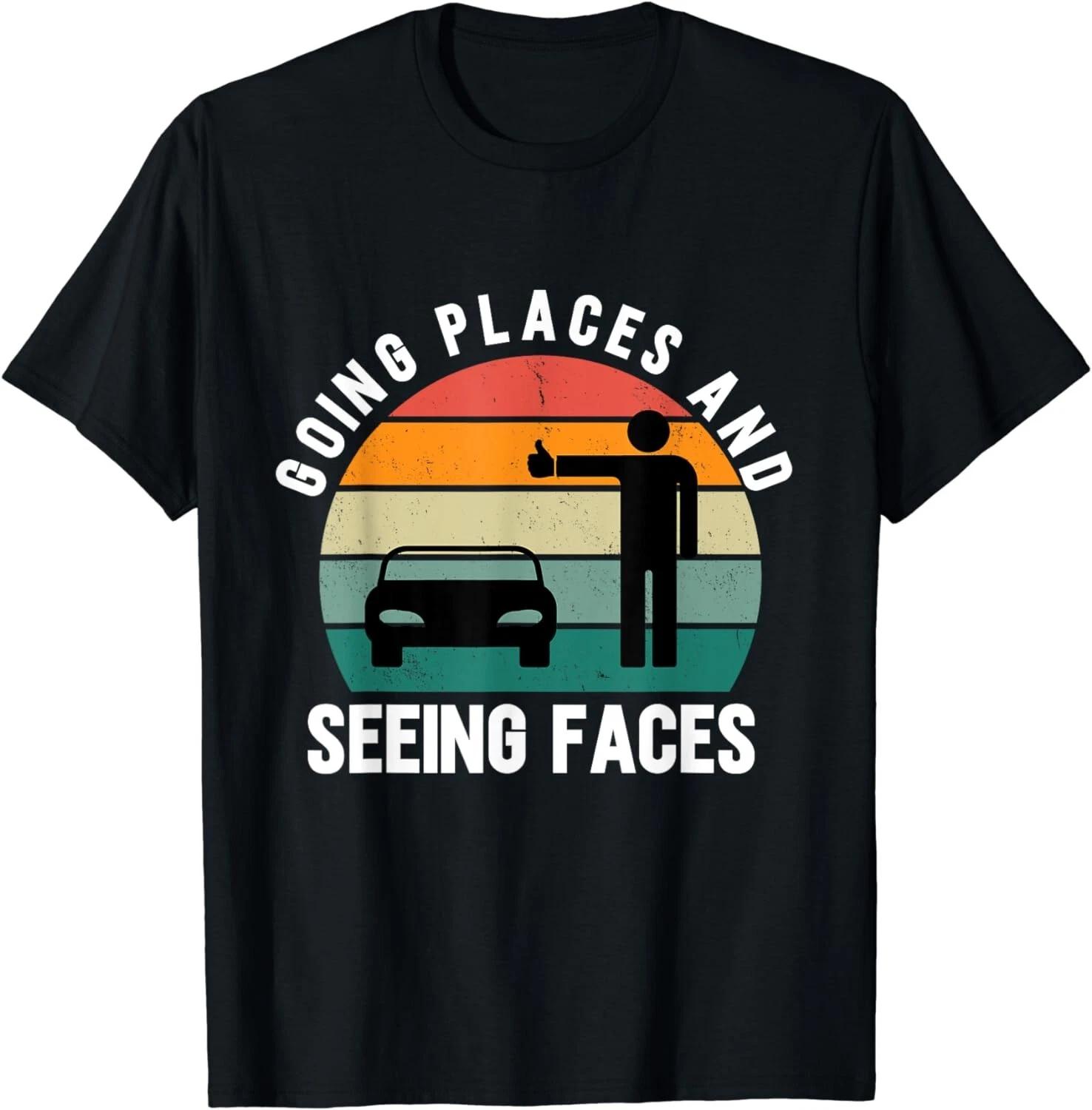 Retro Hitchhiking Hitcher Apparel Gift Unisex T-Shirt 4XL