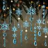 18-Piece Christmas Tree Decoration Set: Crystal Snowflakes & Icicle Ornaments