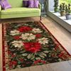 Christmas Poinsettia Rug,red Cream Floral Holiday Rug,christmas Rug,vintage Festive Decor Rug,winter Living Room Rug,xmas Rug