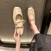 Gentle Half Slippers Flat Bottom Fairy Chain Temperament Mary Jane Shoes Gentle Single Shoes