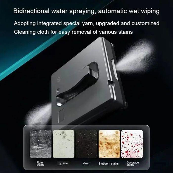Robot Glass Washer, Robot Glass Cleaner with Double Sprayer, Intelligent Navigation, Remote Control and Application