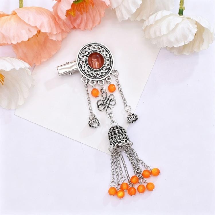 Exotic Hair Clip Side Clip with Tassels For Women Kazak Styles Hair Styling Accessory for Formal Event Costume Accessory