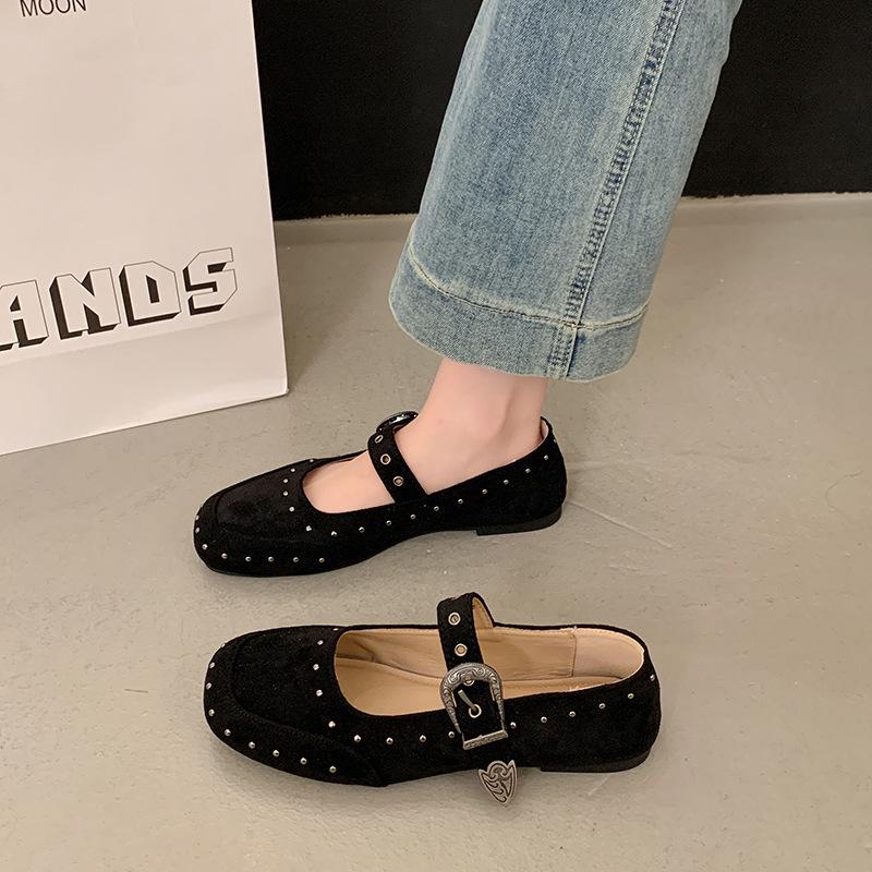 

Flat bottom square head shallow mouth single shoes women s new summer and autumn ballet with skirt Mary Jane shoes 35 чёрный