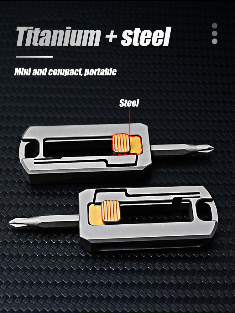 Titanium Alloy Screwdriver Magnetic Small Maintenance Combination Multi-functional Portable Outdoor EDC Tools