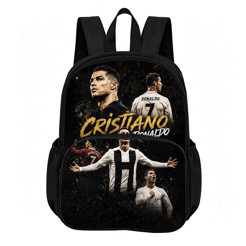Apprendre, Voyage Football Star École Carrière Ronaldo Lot de 3 pièces avec Sac à Dos à Poche Avant, Boîte à Lunch, Trousse à Crayons, Sac à Dos de Sport