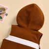 Baby Romper Set Creative Rugby Appearance Oblique Zipper Hooded Sleeveless Jumpsuit + Stockings