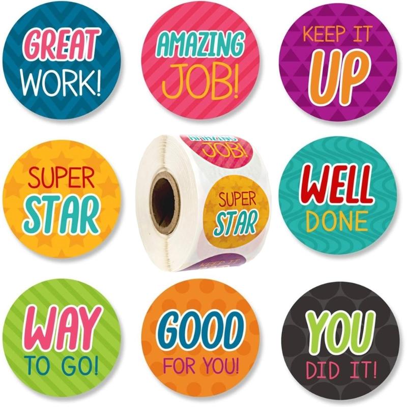 500 Pcs Motivational Sticker Reward Sticker Incentive Sticker Adhesive Sticker Decorative Label Encouraging Sticker