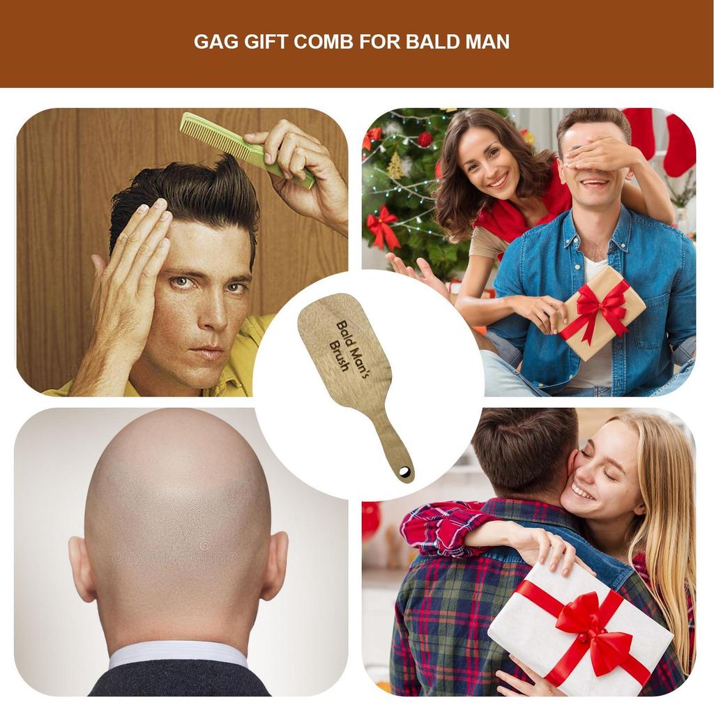 1pc Funny Comb For Bald Men Hilarious Novelty Party Favors Hair Styling Tool Gag Gift Comb for Bald Man Hair Loss Funny Comb