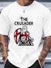 T-shirt Cavaliere Crociato Guerriero Medievale Grafica Templare Armatura Tee Top