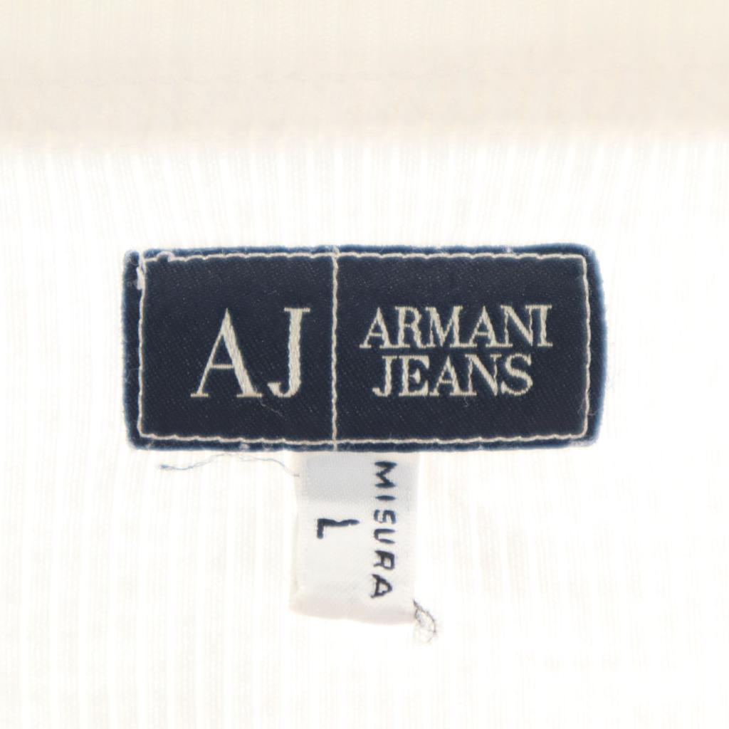 Armani Jeans Short Sleeve Rib T-shirt L White Women Used