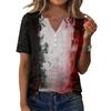 Women's Casual Short Sleeve V Neck T Shirt with Decorative Buttons Halloween Print Relaxed Fit Top for Everyday Wear