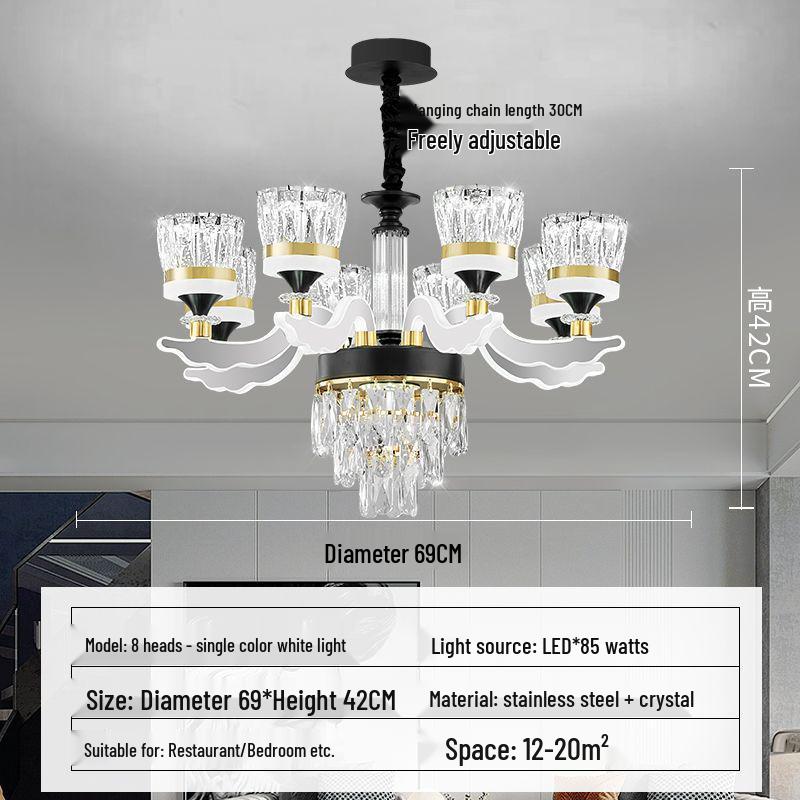Luxury Modern Crystal Chandelier for Living Room - Elegant Luminous Fixture