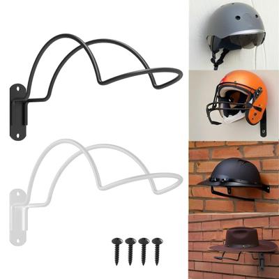 2Pcs Wall-Mounted Helmet Stand Easy To Install Rugged Metal Construction Iron Man Helmet Holder for Various Helmet Types