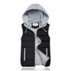 Women's  Fall Winter Cotton Vest, Korean Style Plus Size Detachable Hooded Short Warm Sleeveless Waistcoat