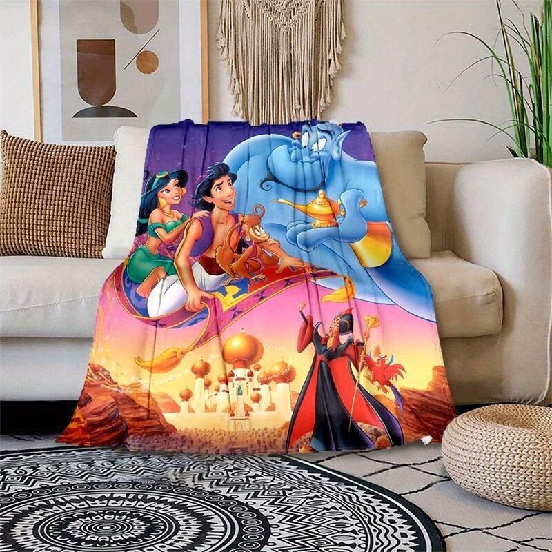 1pc Aladdin Printing Blanket - Soft, All-Season Throw for Office Blanket, Personalized Gift with Adorable Cartoon Design