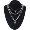 Layered Chain Necklace Cool Lock Goth Accessories Grunge Style Fairy Core Choker 2000s Aesthetic Y2k  Jewelry