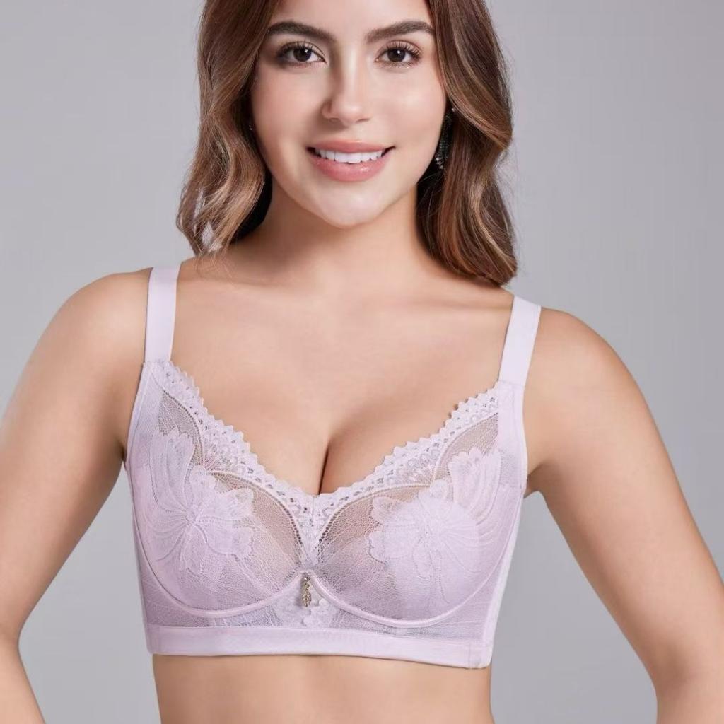 Rabbit ears bra, thin big breasts, small soft steel rings gather, sexy lace adjustment type, side collection breast underwear women