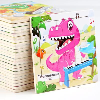 Puzzle Custom Animation Wooden Puzzle Children's Educational Early Education Cartoon Animal Traffic Cognition Wooden Toys