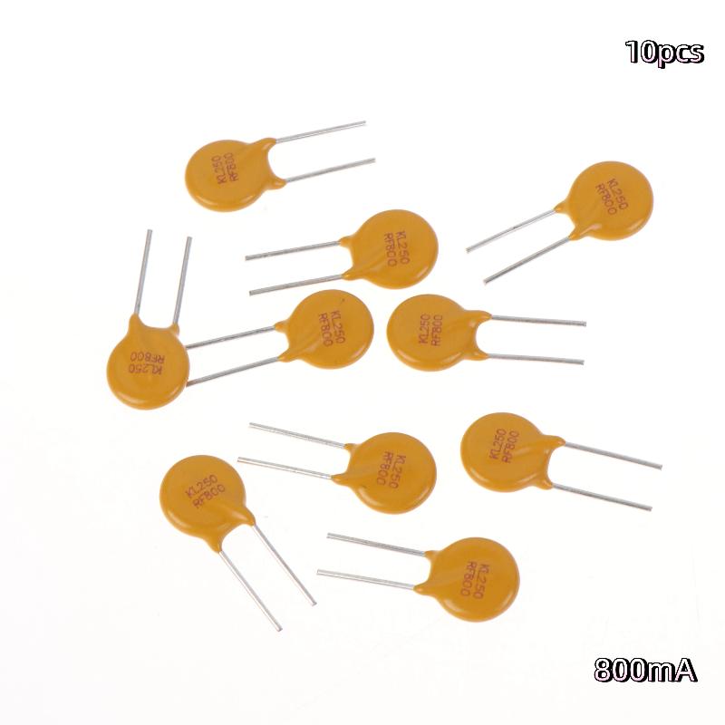 10Pcs Pptc Self-Recovery Fuses 250V 20Ma-800Ma 1A 1.5A 2A 3A Plug In Self Resettable Fuse Diy Accessories
