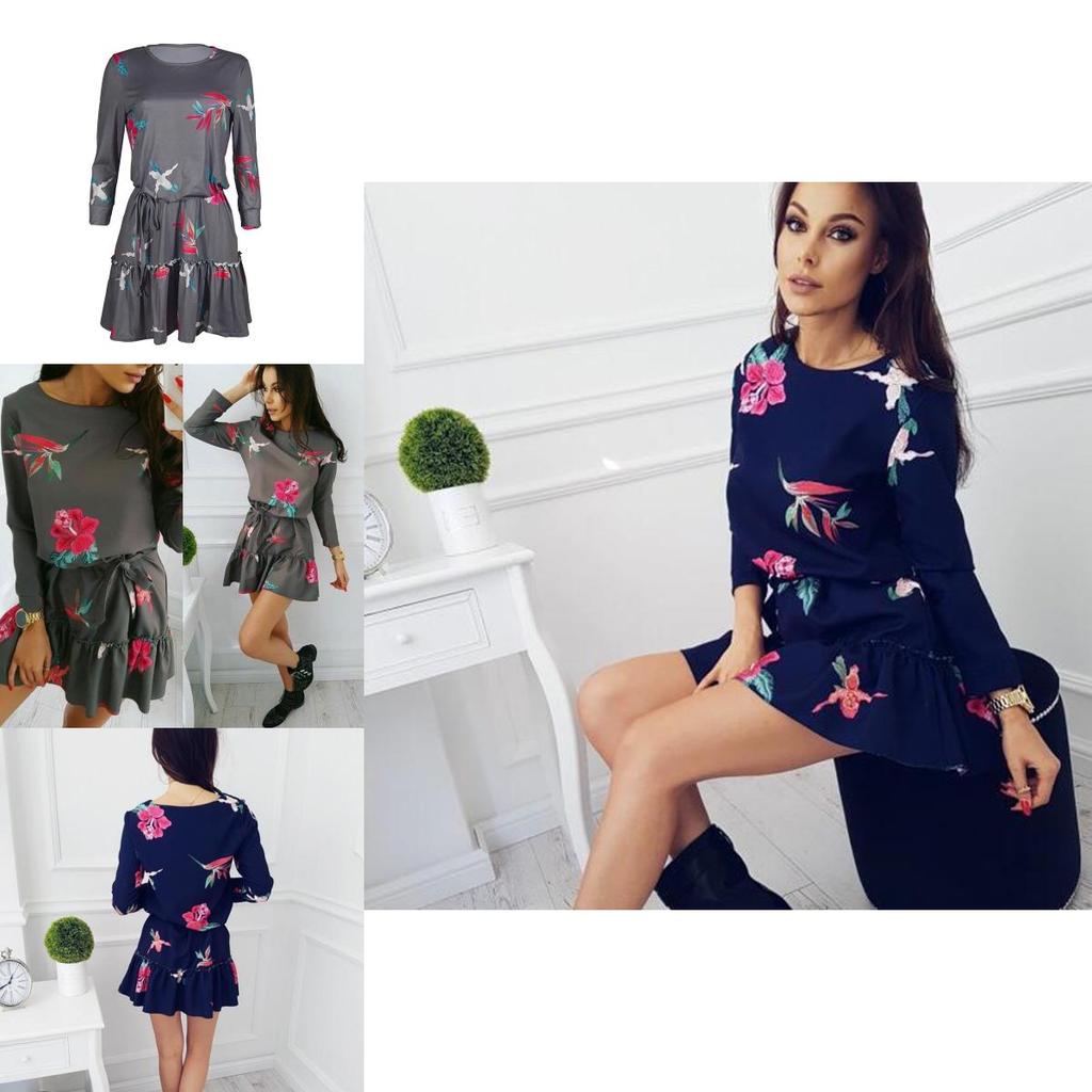 Premium Quality Fashion Women Long Sleeve Bodycon Casual Party Evening Mini Dress