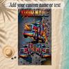 Truck Theme Soft Beach Towel Personalized Custom Name Text Towel Portable for Beach Pool Travel