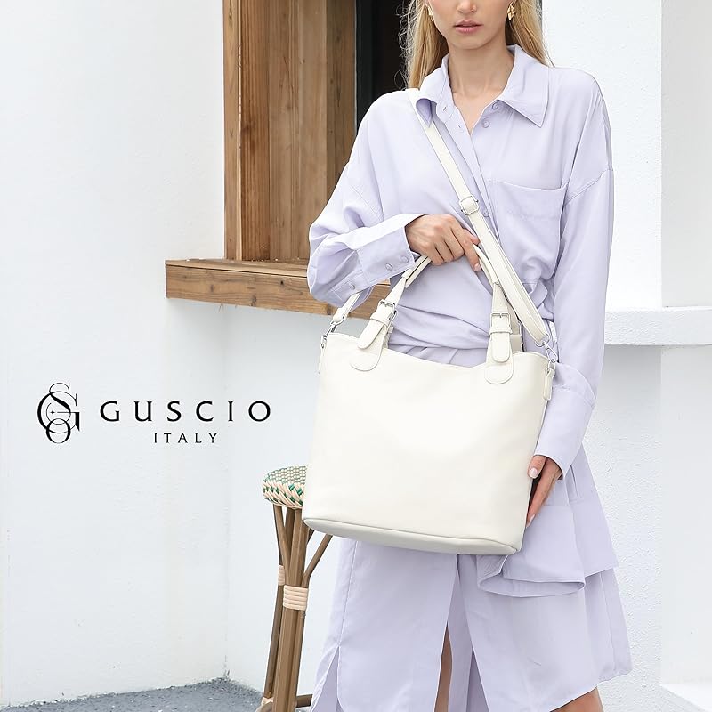 [Guscio Basic] Tote Bag Shoulder Bag 2way Business A4 Compatible Commute Bag Fastener Ladies PU Leather Adult 120912