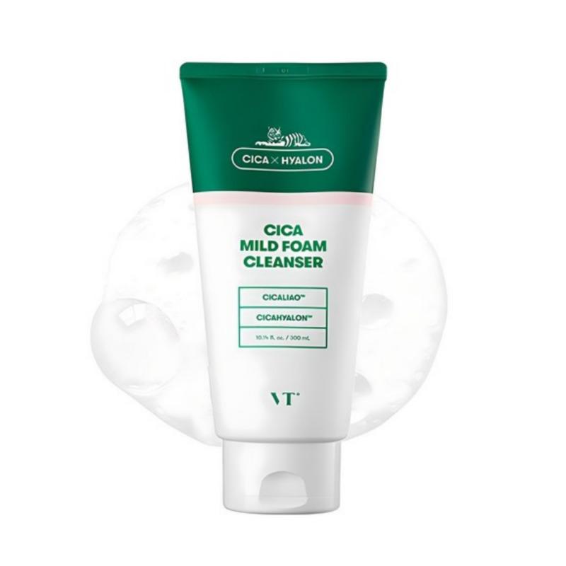 VT CICA Mild Foam Cleanser 300ml | Korean Facial Cleanser with Rich Foam | Daily Face Wash