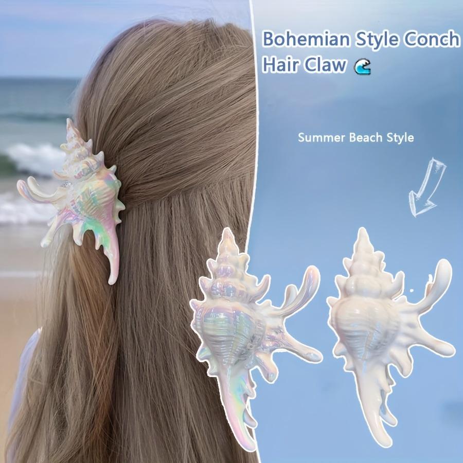 Niche Fashion Seaside Vacation Style Conch Hair Grab Clip Ocean Hair Accessories Headwear Niche Gifts Back of Head Hair Styling