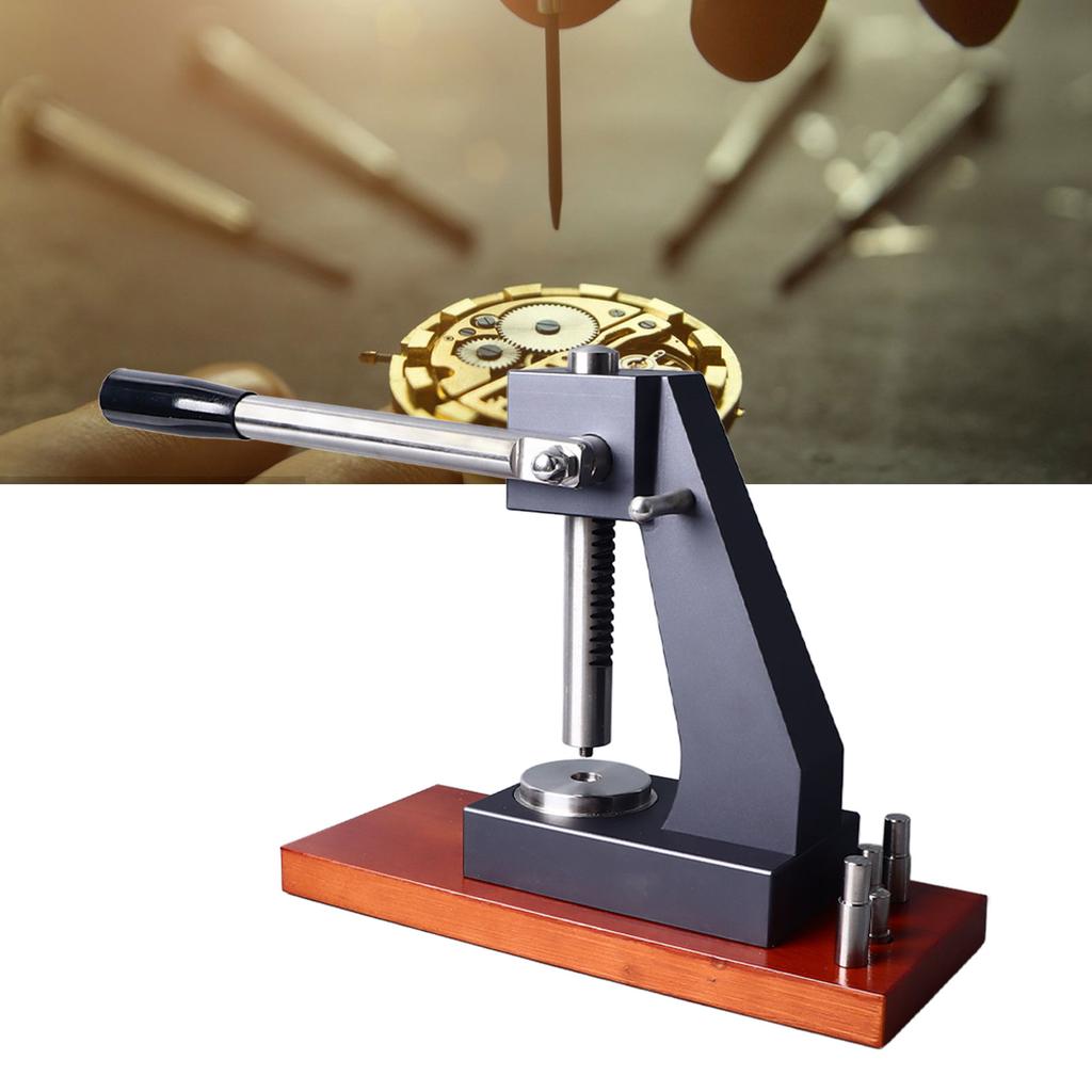 6173 Watch Back Press Set Wooden Base Watch Case Cover Pressing Machine for Watchmakers