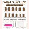 24Pcs Press on Nail French Manicure Nail Accesories Strawberry Design Stick on Nail for Trendsetters and Nail Art Lover