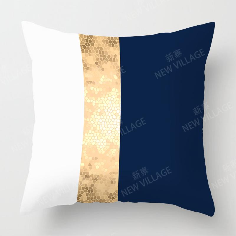Personality Blue Cushion Cover Geometric Abstract Pillowcase Home Decoration Living Room Sofa Cushion Pillowcase