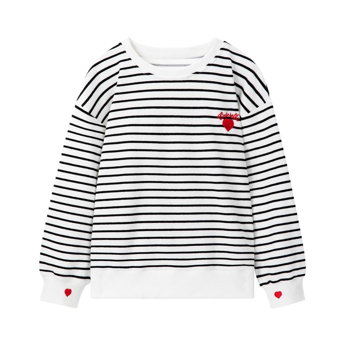 

Striped Princess Sweatshirt for Girls - Versatile, Comfortable Autumn Casual Top 120 cm