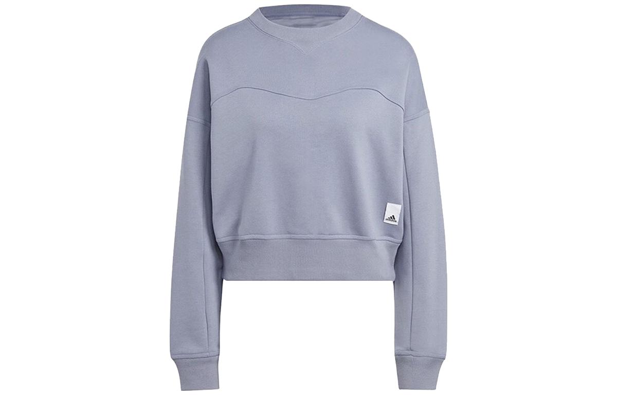 Adidas Sweatshirts Women s Light Purple Crew Neck Moderate Regular HZ4376 XS