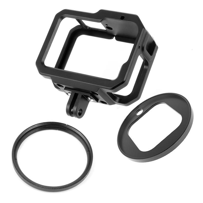 Aluminum Camera Cage GoPro Hero 13 12 11 10 9 With Heat Dissipation Cold Shoe Mount Extension Frame UV Filter Option