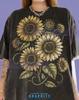 Sunflowers Vintage Floral Retro Botanical Nature Lover Comfort Colors® Tshirt, Golden Garden Sparkling Flowers Wildflower Illustration Tees,