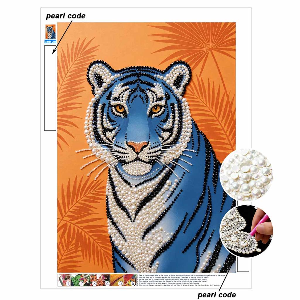 Kit Pittura Diamante Ricamo Perle Fai da Te Tigre Blu Maestosa Perline Scintillanti Arte Artigianato Decorazione Fatta a Mano Regalo per Uso Domestico