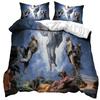 3D Jesus Duvet Cover Christian Sacred Jesus Bedding Set God Bless You Soft Quilt Cover Set King Queen Size For Adults Women Men