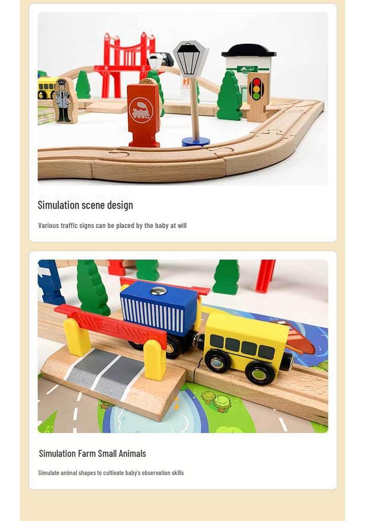 Electric Thomas Wooden Train & Magnetic Track Set - Beech Wood Assembly Toy