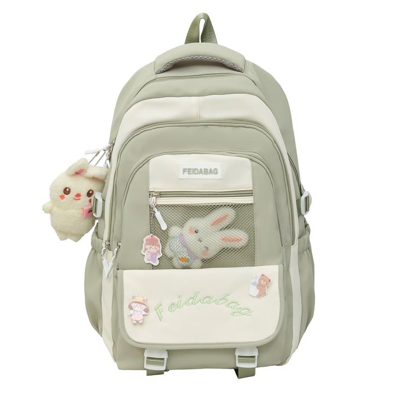 

Женский школьный рюкзак для учеников младших классов средней школы, вместительный, легкий рюкзак контрастного цвета зелёный