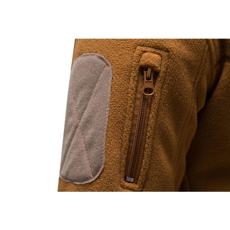 Frühlings-Winter-Fleecejacke mit Kapuze, taktische Herren-Fleecejacke mit durchgehendem Reißverschluss, winddicht, mit Kapuze, warmer Arbeitsmantel