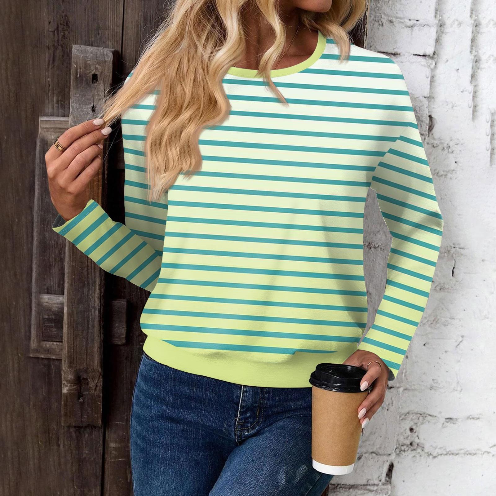 Женский модный повседневный топ с длинными рукавами и принтом — фото 6