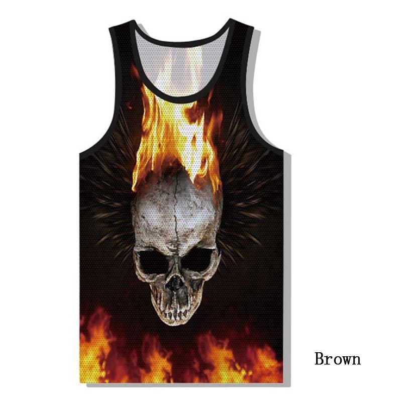 Premium Quality Graphic 3d Print Skull Mens Gym Muscle Vest Shirt Sport Fitness Tank Tops