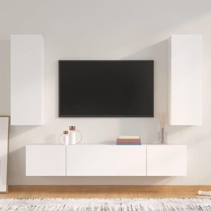 VidaXL TV Furniture Set 4 Pcs White Engineered Wood 3114198
