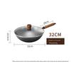 Wok, Pure Iron Pan, Healthy Non-Coated Household Stir-Fry Pan, Rust-Resistant, Wear-Resistant, 32cm Thick, Suitable for Open Flame Use
