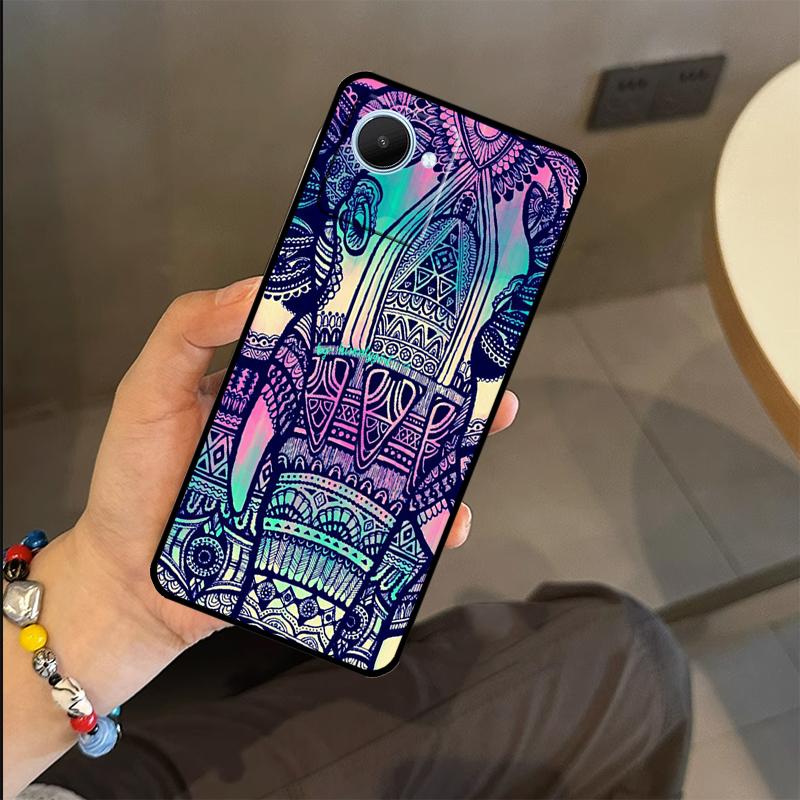 Elephant Mandala Aztec Case For Realme C63 C61 C55 C51 C53 C25 C65 C67 C71 C75 GT6 GT7 Pro 11 12 13 14 15 Pro Plus